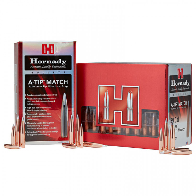 Střely Hornady A-TIP MATCH .30 CAL, 250 gr.