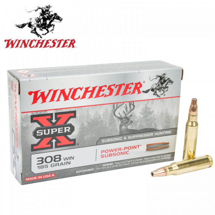 Náboje Winchester .308 Win Super-X Subsonic 185 grs