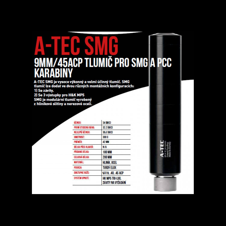 Tlumič hluku pro PCC 9x19 A-TEC SMG č.2