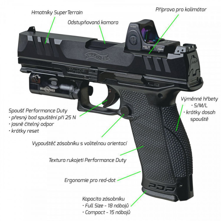 Pistole samonabíjecí Walther PDP Compact 5‘‘ - 9mm Luger č.7