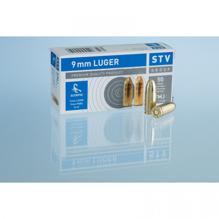 Náboje STV Scorpio 9mm Luger FMJ 124 grs č.1