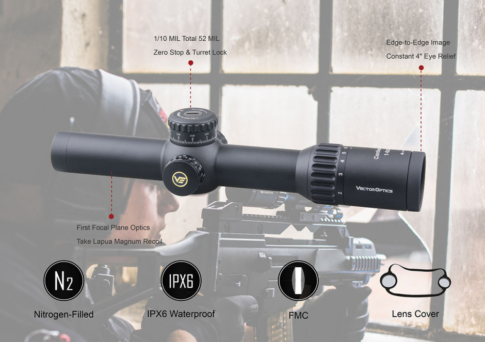 Puškohled VECTOR CONTINENTAL 34MM Riflescope 1-6x28 FFP č.9