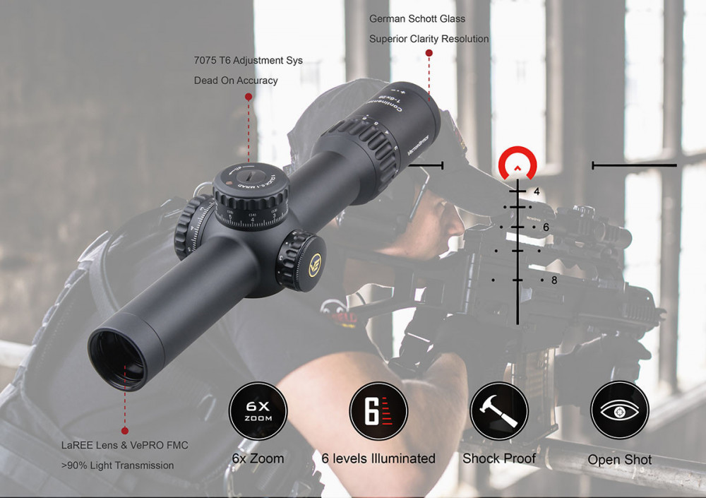 Puškohled VECTOR CONTINENTAL 34MM Riflescope 1-6x28 FFP č.11