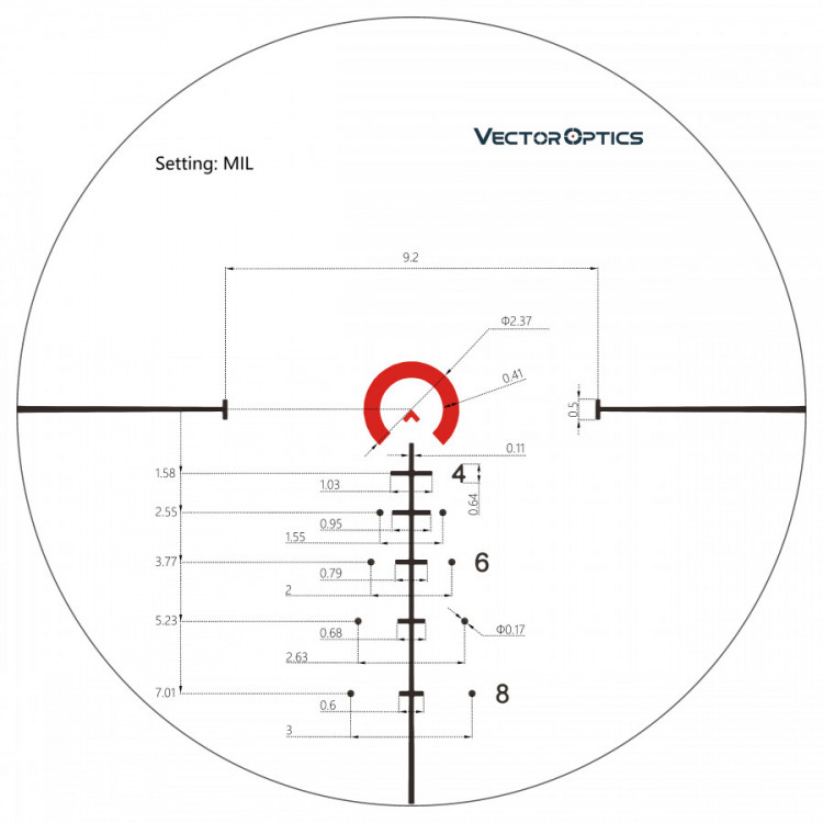 Puškohled VECTOR CONTINENTAL 34MM Riflescope 1-6x28 FFP č.14