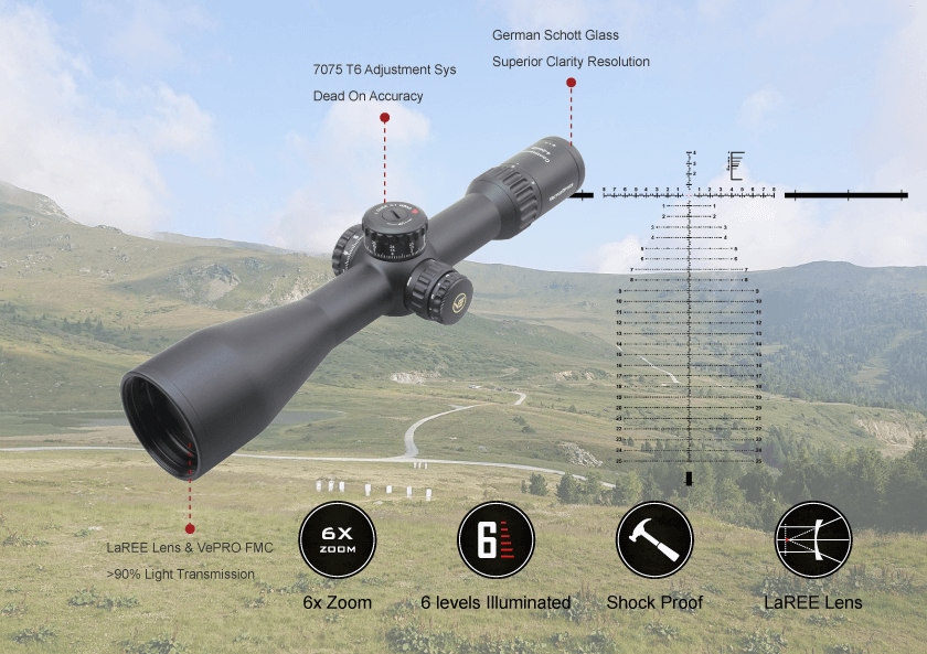 Puškohled VECTOR CONTINENTAL 34MM Riflescope 4-24X56 FFP č.11