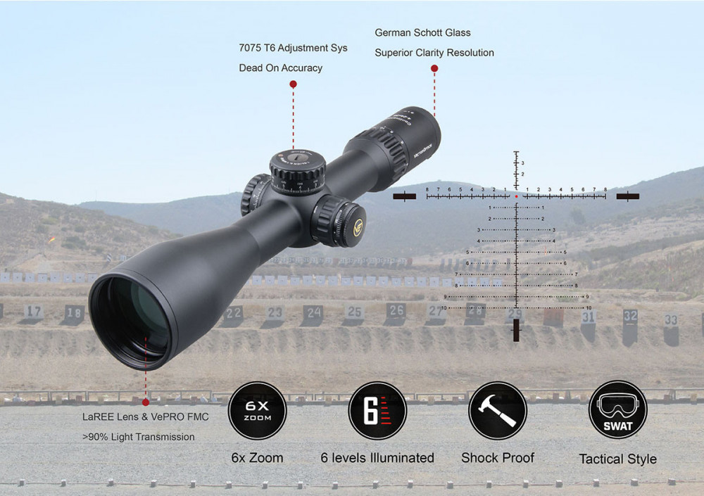 Puškohled VECTOR CONTINENTAL 34MM Riflescope 4-24X56 VCT FFP č.11