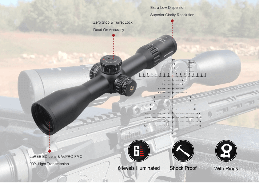 Puškohled VECTOR CONTINENTAL 34MM Riflescope 3-18X50 FFP č.13