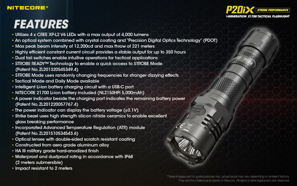 Taktická svítilna NITECORE P20iX - 4000lm č.33