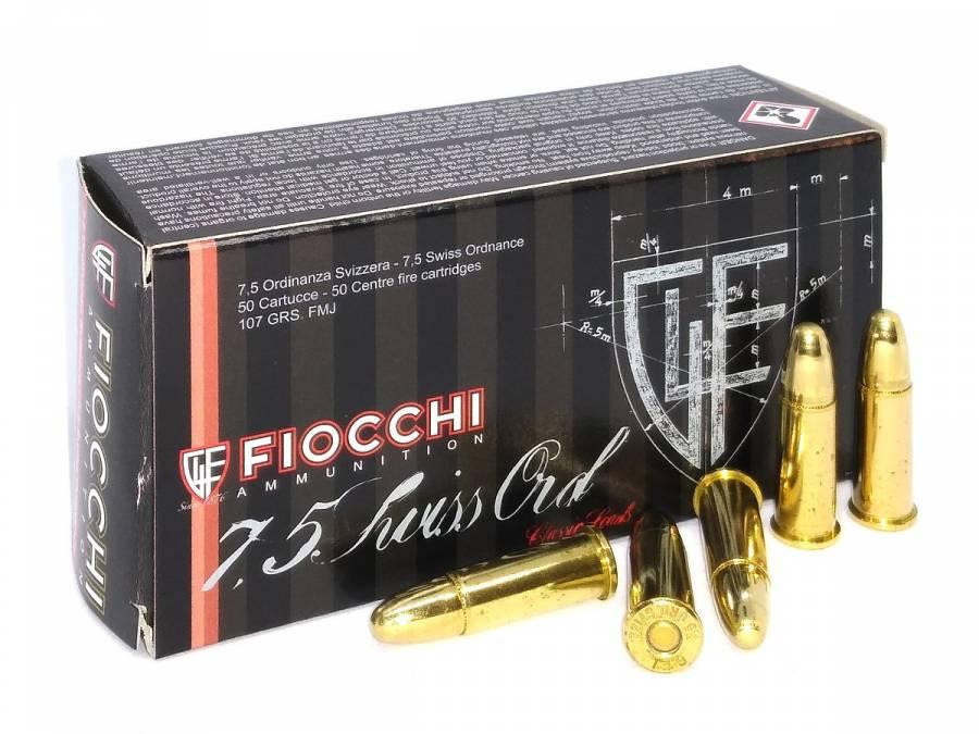 Náboje FIOCCHI 7,5 Swiss Ordnance FMJ č.1