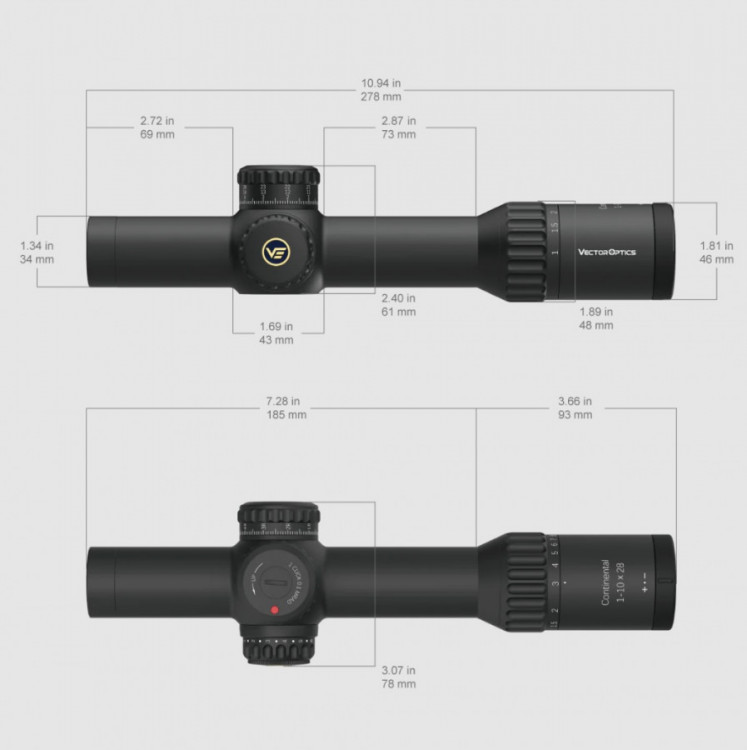 Puškohled VECTOR CONTINENTAL X10 1-10x28 ED FFP RAD-C č.9