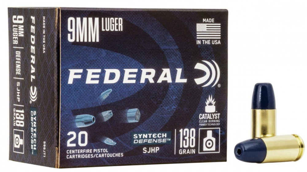 Náboje Federal Syntech Defense 9mm Luger SJHP, 138grs č.1