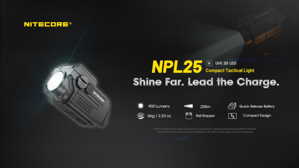 Zbraňová svítilna Nitecore NPL25 - 900 lm č.8