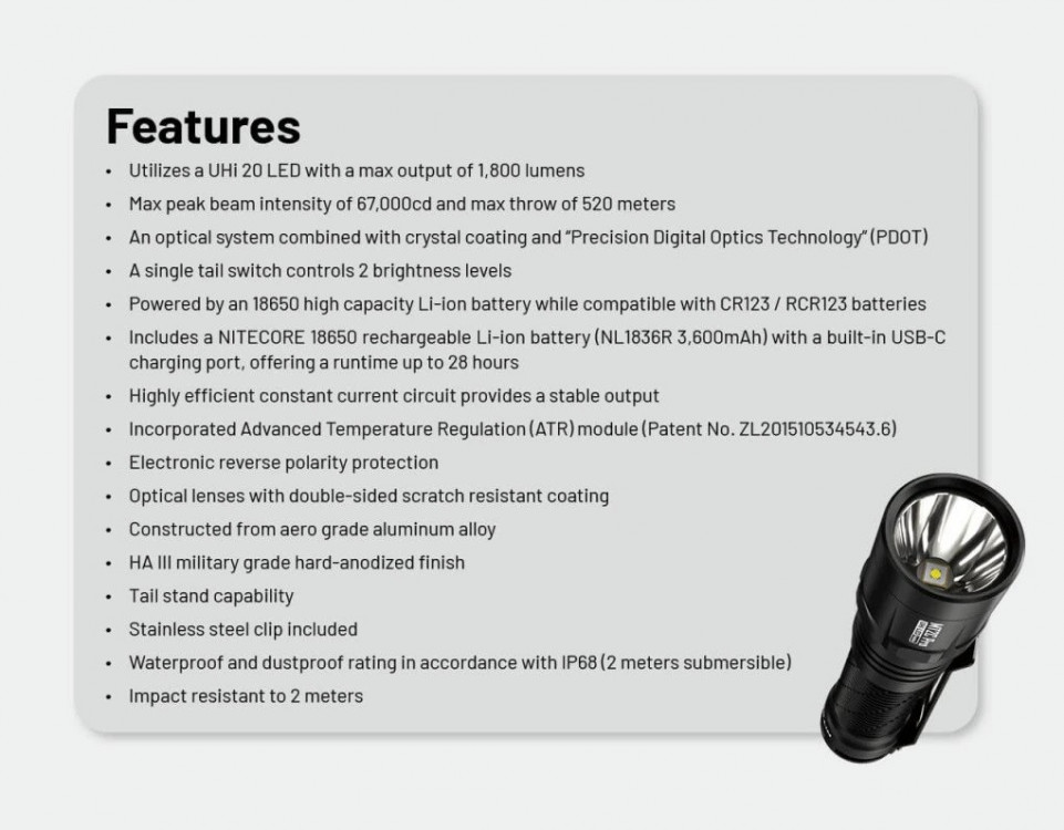 Svítilna NITECORE MT2C PRO - 1800 lm č.18