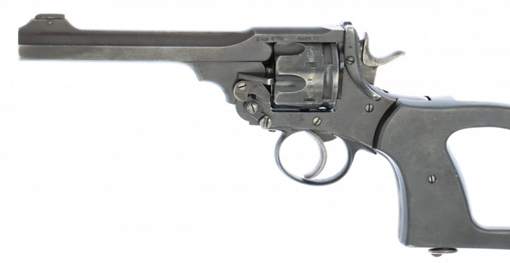 Revolver Webley & Scott Mark VI s pažbou - KOMISE