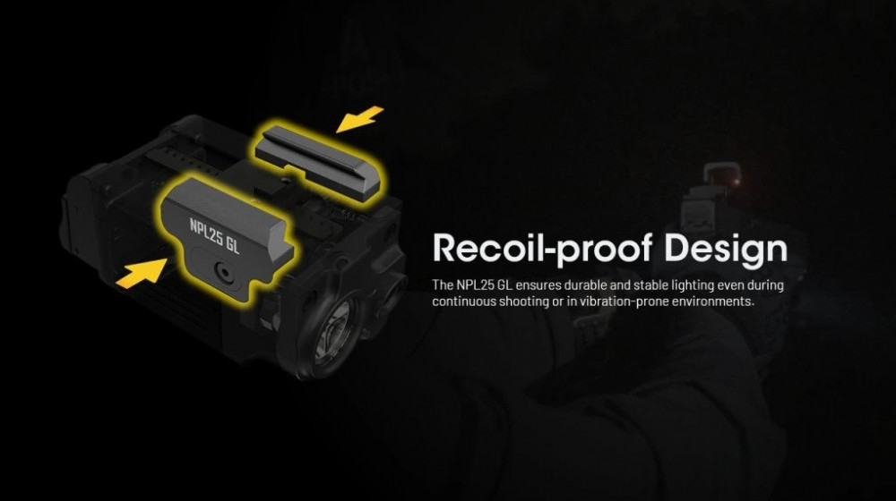 Zbraňová svítilna Nitecore NPL25 GL - 900 lm č.18