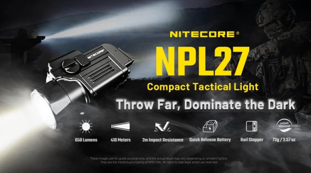 Zbraňová svítilna Nitecore NPL27 - 650 lm č.5