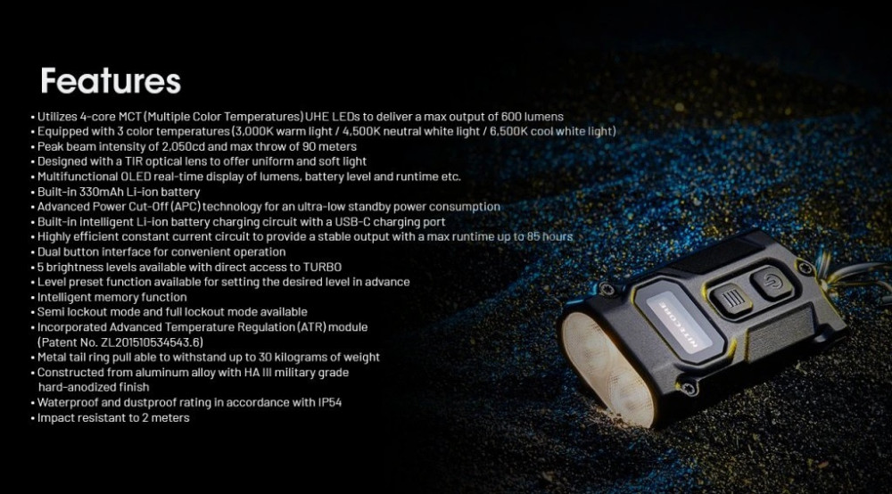 NITECORE TINI 3 kapesní svítilna, 600lm č.24