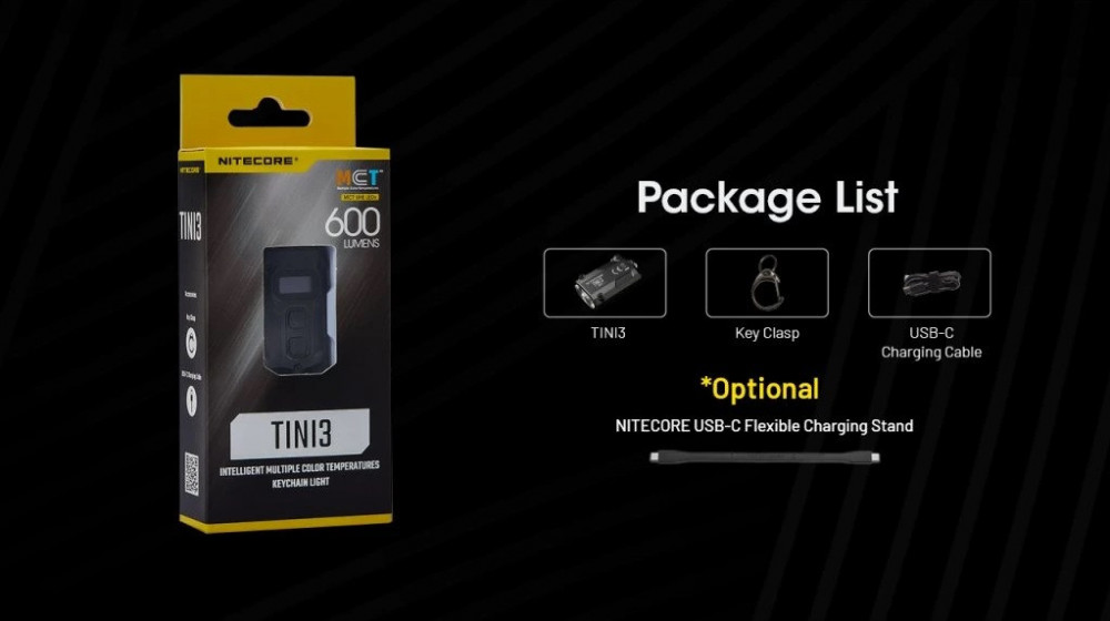 NITECORE TINI 3 kapesní svítilna, 600lm č.25