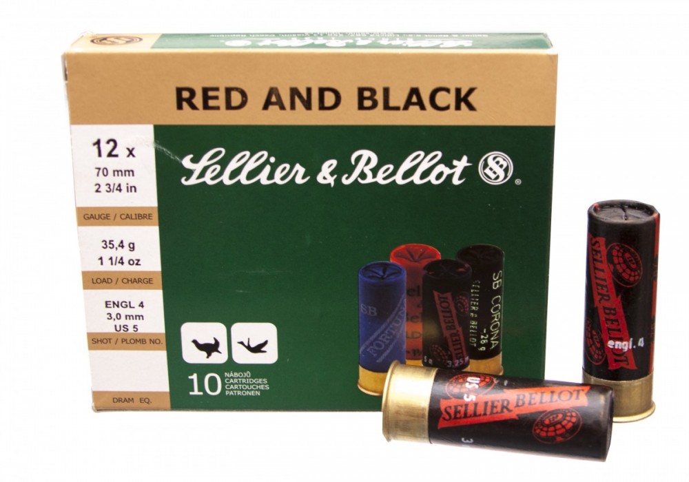 Náboje 12/70 RED AND BLACK 3mm Sellier & Bellot č.1
