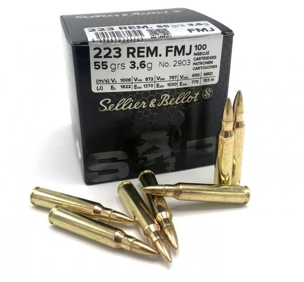 Náboje Sellier Bellot .223Rem FMJ 55grs.