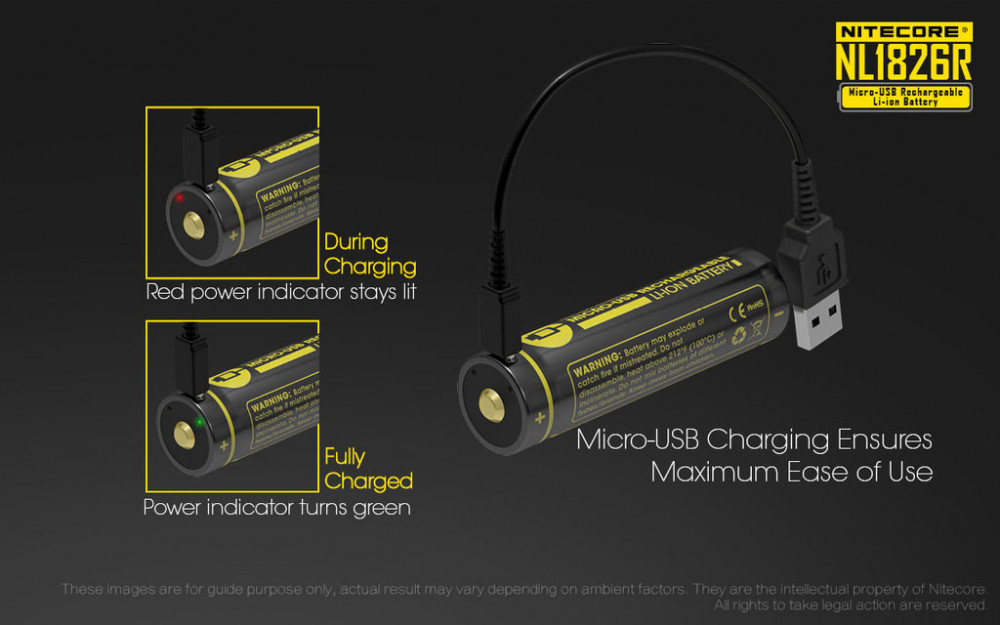 NITECORE 18650 Micro USB dobíjecí, Li-Ion 3,6V, 2600 mAh č.3