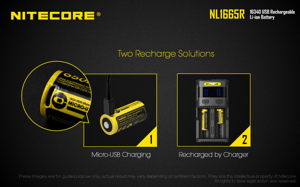 NITECORE 16340 (RCR 123) Micro USB dobíjecí, Li-ion 3,6V, 650 mAh č.3